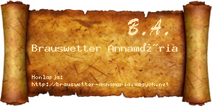 Brauswetter Annamária névjegykártya